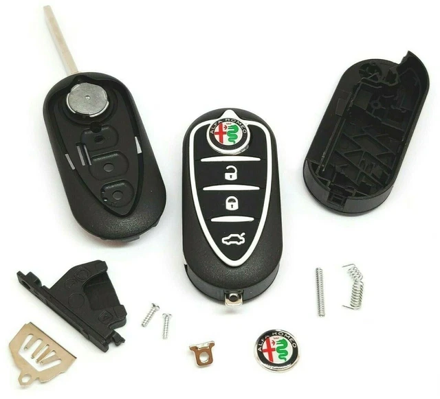 Tastini Telecomando Ricambio Per Alfa Romeo Mito E Giulietta - Silicone TPU, 7 Colori (Nero)