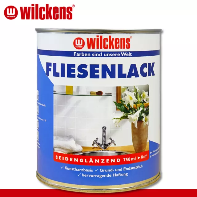 Wilckens 750 ml Fliesenlack seidenglänzend weiß Küche Bad WC