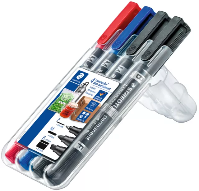 STAEDTLER Lumocolor Permanent-Marker duo 4er Etui