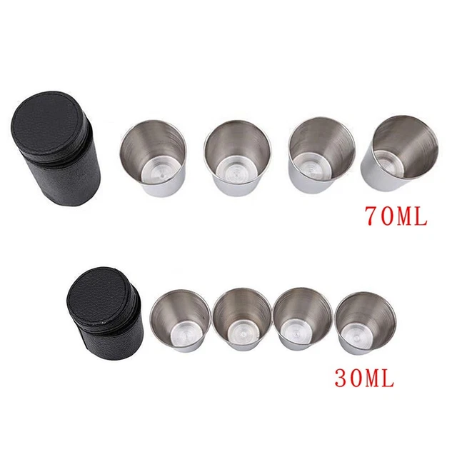 Ungiftig Tasse Camping Shot Gläser mit Tasche BAR Accessoires Urlaub Edelstah