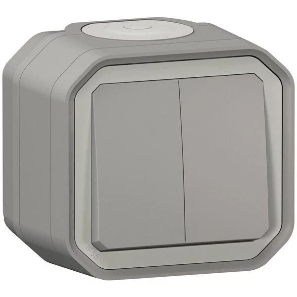 Legrand - 070030 - Interrupteur ou va-et-vient Plexo complet encastré avec griffes - gris