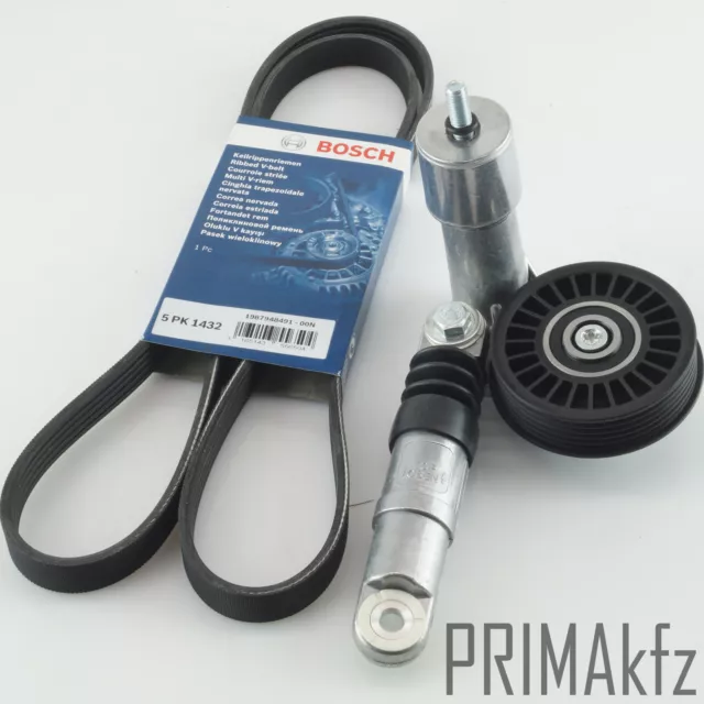 BOSCH Keilrippenriemen + Riemenspanner für Audi A4 A6 Skoda VW Passat 1.9 2.0