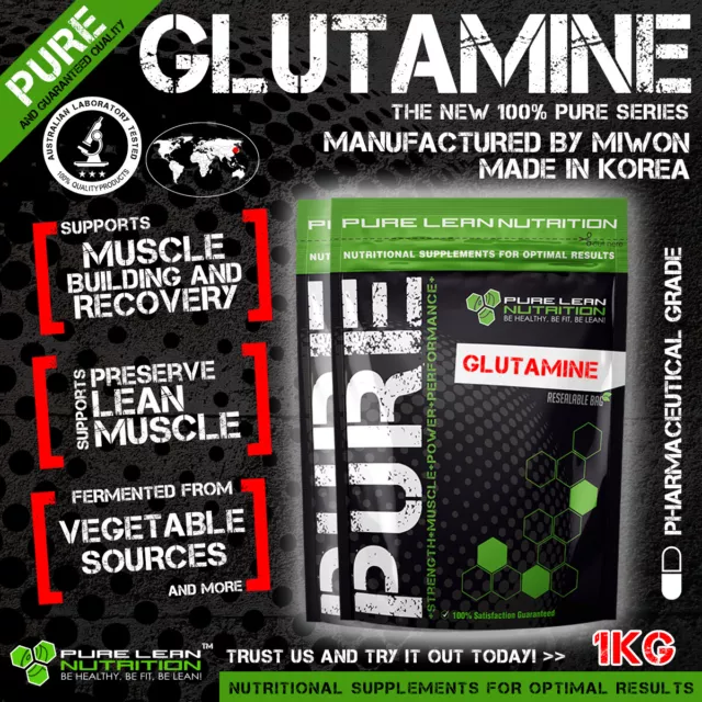 L-Glutamine 1Kg Micronised Highest Quality Miwon Korea 100% Pure Muscle Recovery