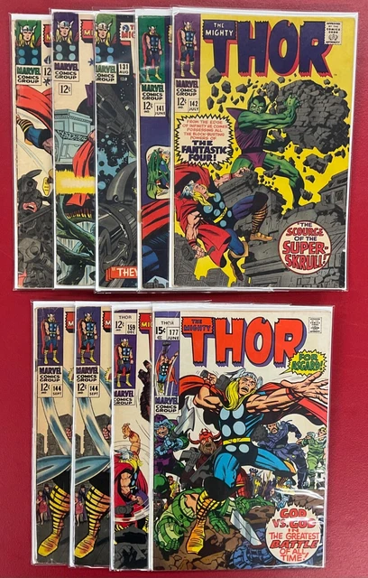 (9) Thor LOT #128-177 (1966-1970) Vtg Silver & Bronze Age, Duplicates Included!