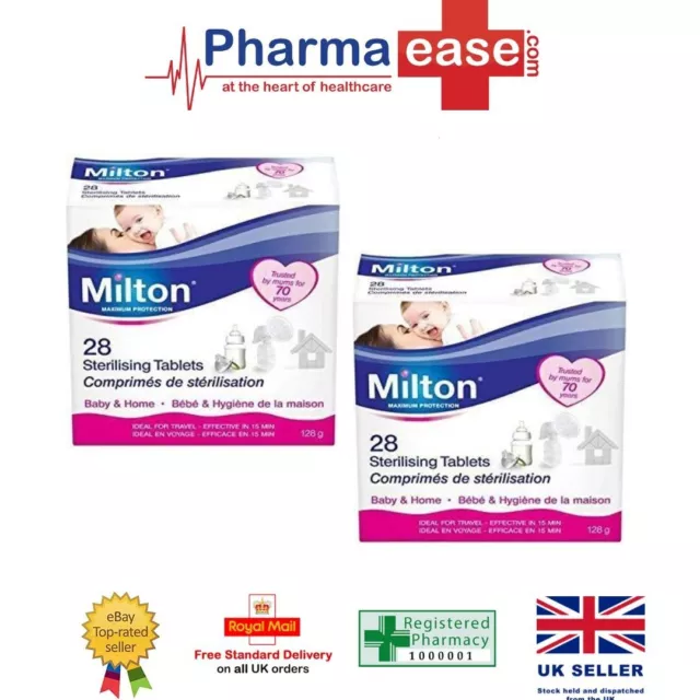 Milton Sterilising 28 x 2 Tablets Sterilises Your Baby's Items By Cold Water - 2