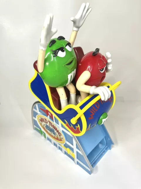 M&M's Wild Thing Roller Coaster Ride Candy Dispenser Green Red MM Vintage No Box