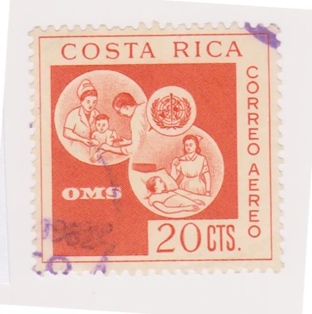 (CRA-452) 1961 Costa Rica 20c orange air UN used (A)