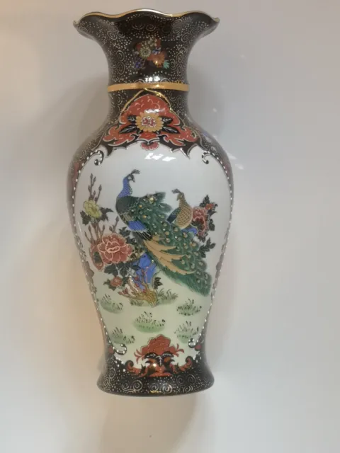 SIGNIERTE China Bodenvase  HANDBEMALT 30 cm