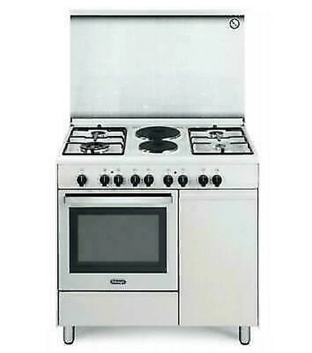 Delonghi DEMW96B42ED Cuisine 4 Feux 2 Plaques Four Elet. Multifonctions Blanc