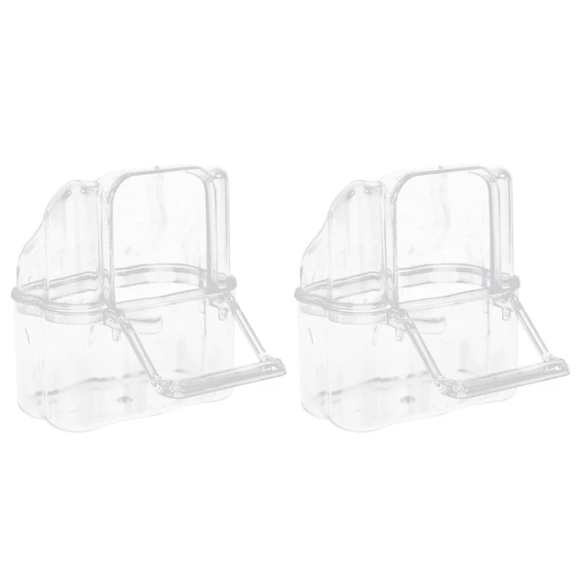 2 Pcs Parrot Food Container Bird Feeder Cage Plastic Cup Feeding Dish to
