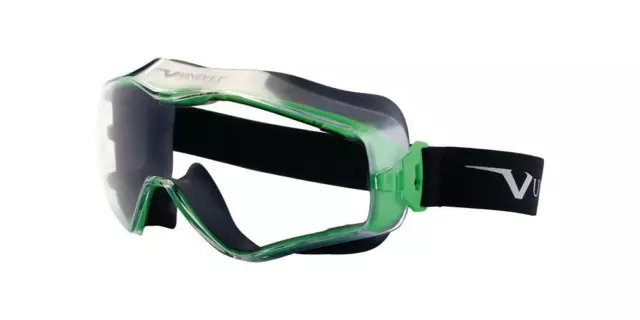 UNIVET Vollsichtbrille 6x3 EN 166, EN 170 Rahmen gunmetallic/grün, Scheibe kl...