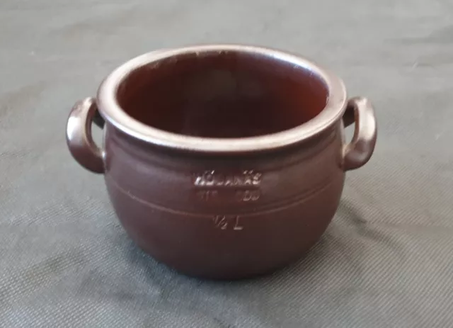 Vintage Hoganas Keramik Dark Brown Stoneware 1/2 Litre Pot Vase Made in Sweden