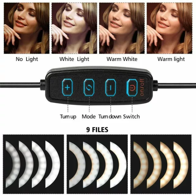 6" LED Ring Fill Light Studio Photo Video USB Dimmable Lamp Selfie Portable US 3