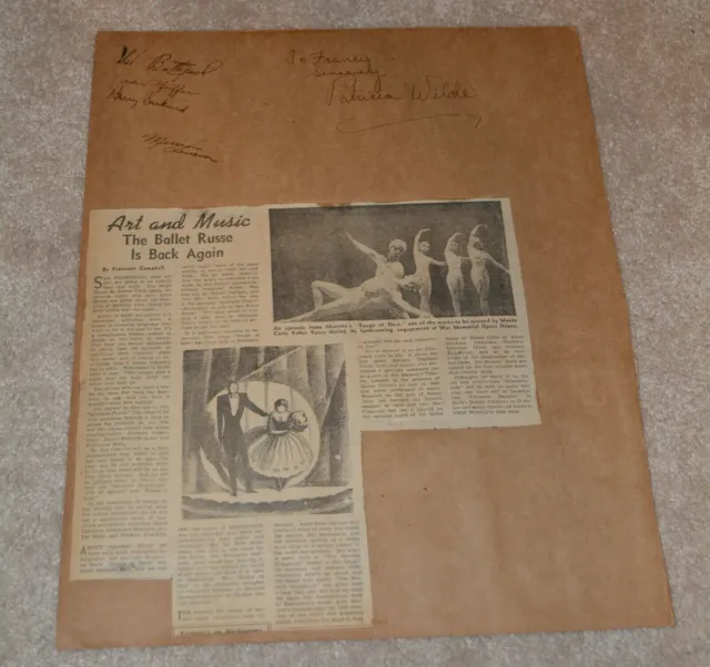 1940's SIGNED BALLETS RUSSES DE MONTE CARLO by 26 Members autographs Markova!!!!