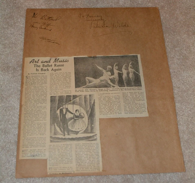 1940's SIGNED BALLETS RUSSES DE MONTE CARLO by 26 Members autographs Markova!!!! 1940's SIGNED BALLETS RUSSES DE MONTE CARLO by 26 Members autographs Markova!!!!