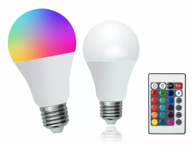 Lampadina Lampada Faretto Led Rgb Con Telecomando Luce Multicolor E27