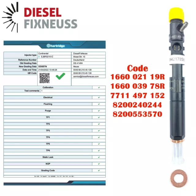 Injecteur EJBR01701Z EJBR02101Z R02101Z Renault Kangoo Clio 1,5 DCI EJBR04101D