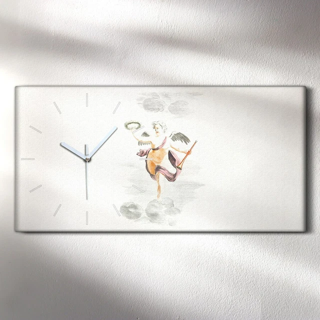 Horloge murale sur toile 30x60 Peinture Village Villageois