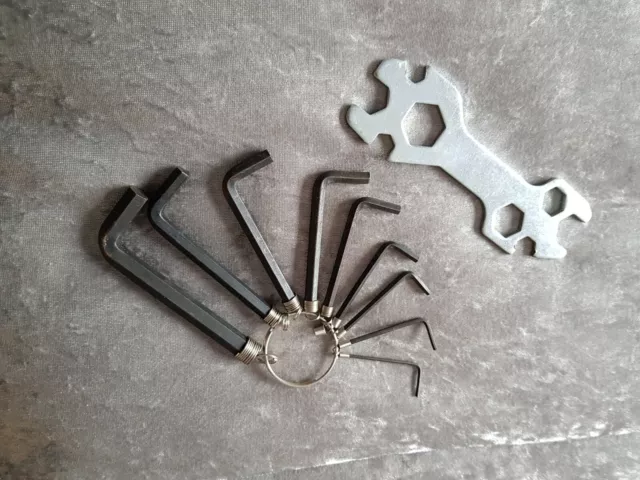 Set Of 9 Allen Keys And Multi Spanner