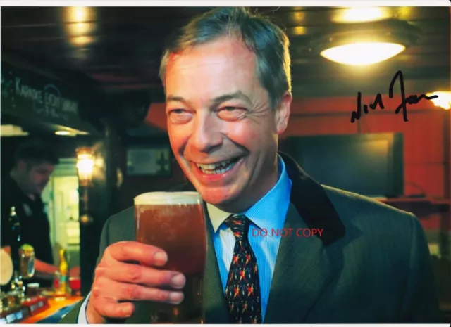 NIGEL FARAGE "Brexit MP , im a celebrity" ,A4 autograph photo