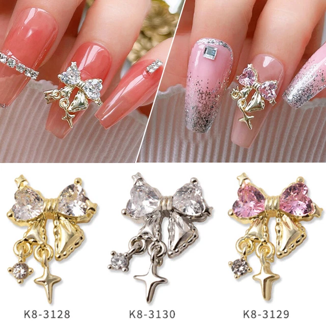 Ongle Strass 3D Cristal Nœud Papillon Bijoux 1Pc Décor Manucure Charmes