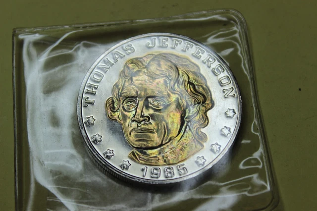 エジソン　フォード　記念メダル 1985-TOKEN-MEDAL-THOMAS JEFFERSON-GOLD DOUBLE Eagle $3.43