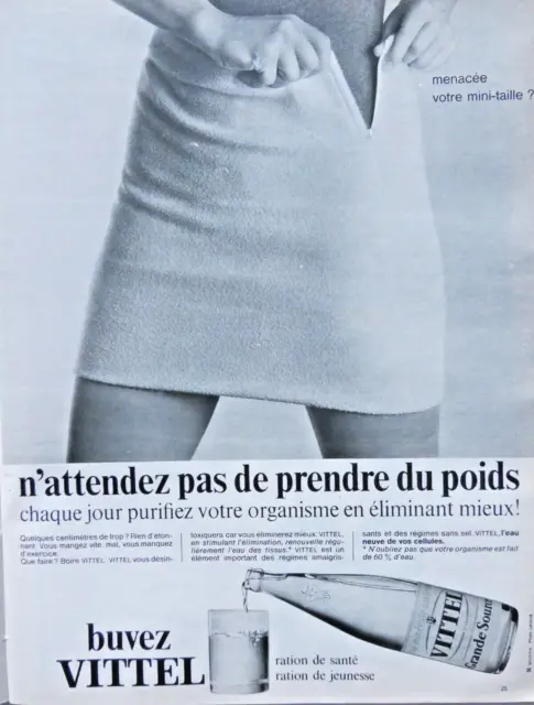 1967 Press Advertisement Drink Vittel Do Not Wait To Gain Weight