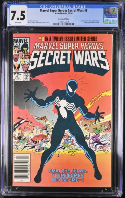 🔥Marvel Super Heroes Secret Wars #8 NEWSSTAND CGC 7.5 (Dec 1984) Black Costume