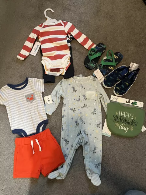 Baby Boy Lot Of 5 New Pieces, Carters/Disney, NB-6 Mo