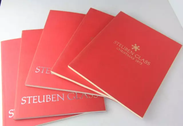 5 Steuben Glass Christmas Catalog 1973 - 1977
