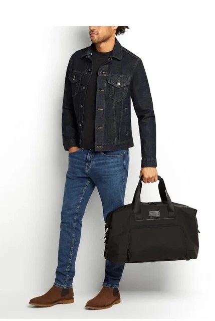 Tumi Alpha 3 Double Expansion Travel Satchel / Duffel Bag, Black.