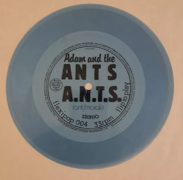 Adam And The Ants - A.N.T.S. (Flexi, 7", S/Sided, Blu)