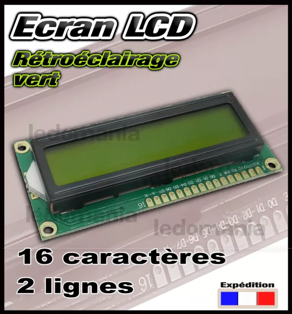 5129# écran LCD 1602 rétroéclairage vert pour projet  arduino Raspberry...