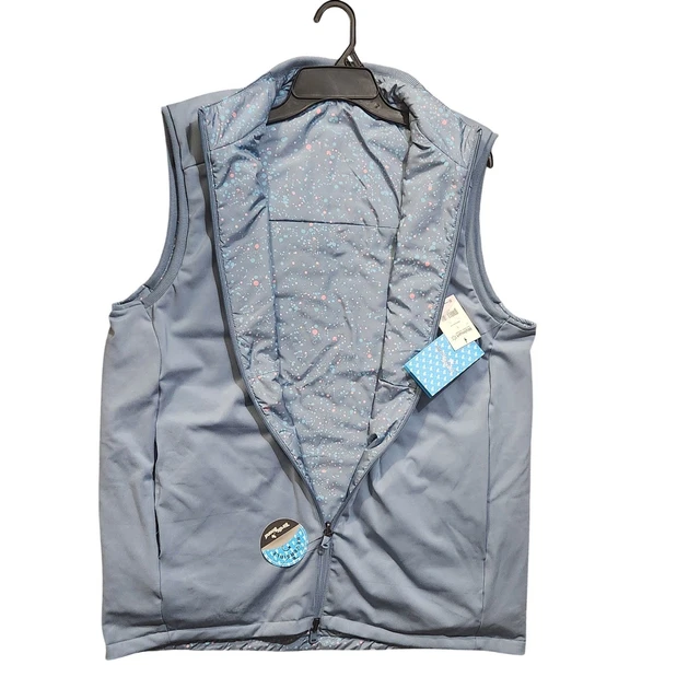 BIRDIE BOUND GOLF Men's Sleeveless Reversible Vest Full Zip Blue