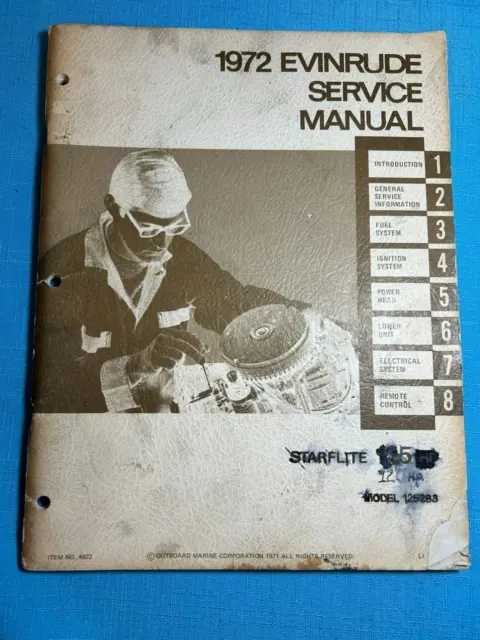 1972 ~ Evinrude Starflite 125 HP OEM Outboard Repair & Service Manual #426