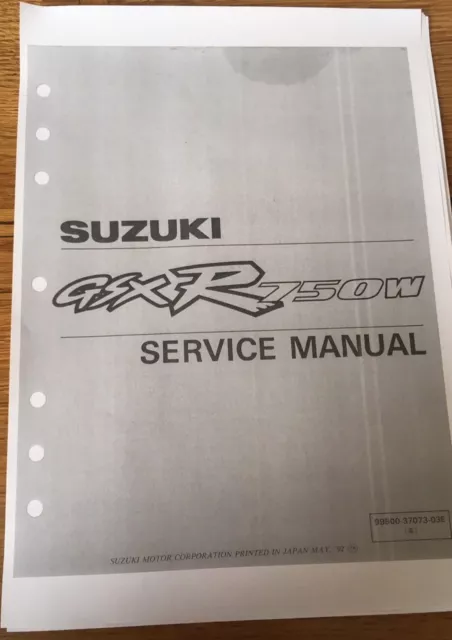 SUZUKI GSX R 750 W WP WR WS WORKSHOP SERVICE MANUAL 1992-1995 Paper copy nos