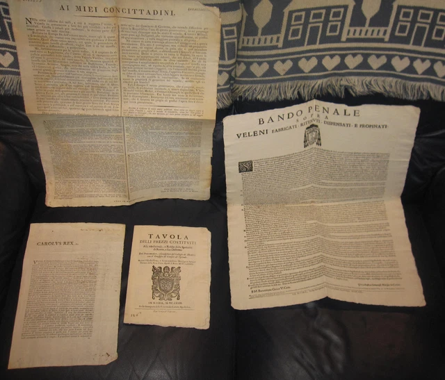 Medicina e Veleni 1673 prezzi medicinali Bando Veleni 1659 Vajolo Carta Peste