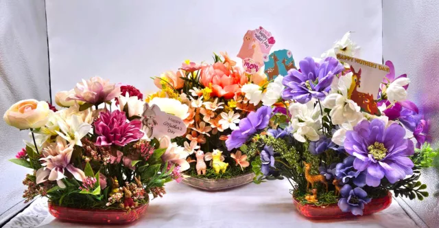 Mother's Day Heart-Shaped Floral Arrangements/ 3 Choices/Cute Animal Figures