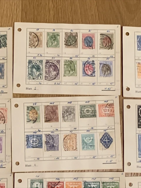Briefmarken Lot Holland Niederlande uralt 16 Seiten aus einem Album 4
