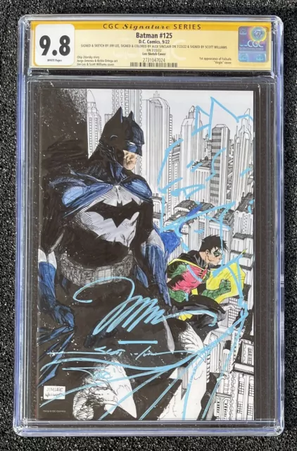 CGC 3x SS 9.8 Jim Lee Williams Sinclair Batman # 125 Sketch Virgin Variant 1:500