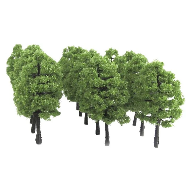 20 Pcs Model Pine Trees Deep Green Pines For 1:100 Scale Model Railroad Layout