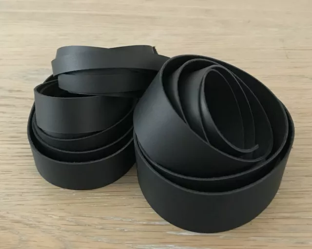 150 cm long Black Supple Leather Strap Belt Blank 1.5mm thick various width