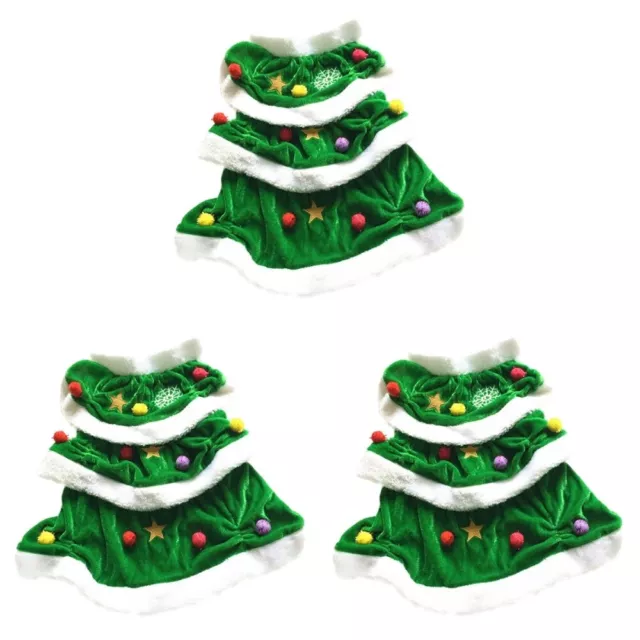 3 Pieces Dog Dress for Festival Clothes Pet Cosplay Christmas Tree Coat