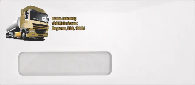 FULL COLOR Custom Printed Envelopes - #10 Window or Non-Window on #24 White