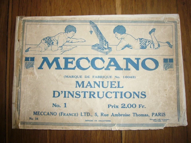 Engrenages MECCANO - Manuel d'instructions B par (collectif): (1950