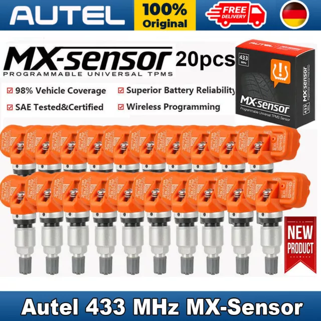 2024 Autel MX-Sensor 433MHZ Reifendruck Sensor RDKS TPMS Programming (20 Stück)
