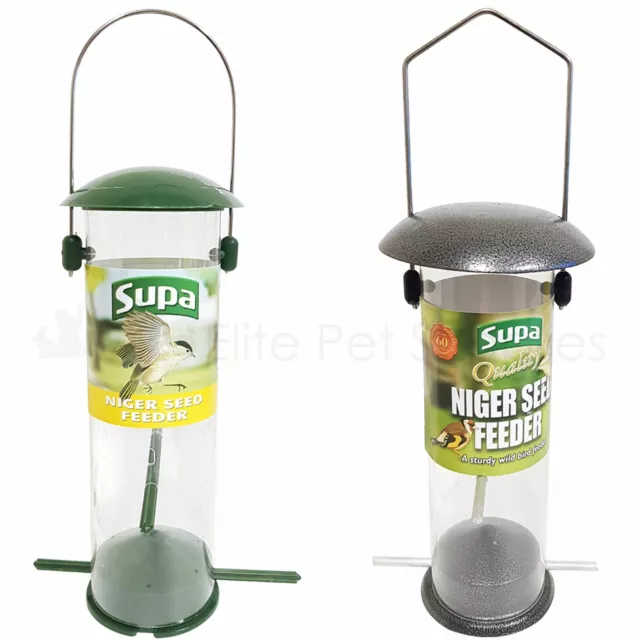 Supa Wild Bird Niger Seed Feeder 4 Port 8" Plastic or Metal