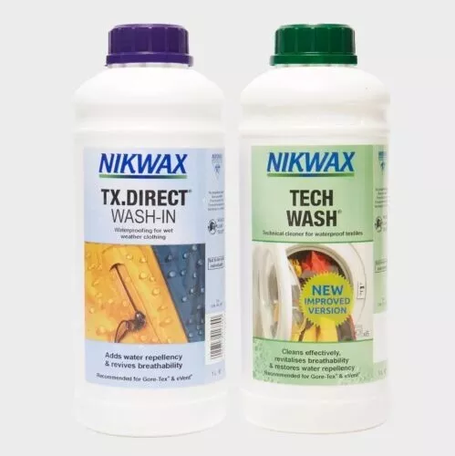 Nikwax Tech Wash and TX. Direct Wash-In Double Pack -  2 x 1 Litre