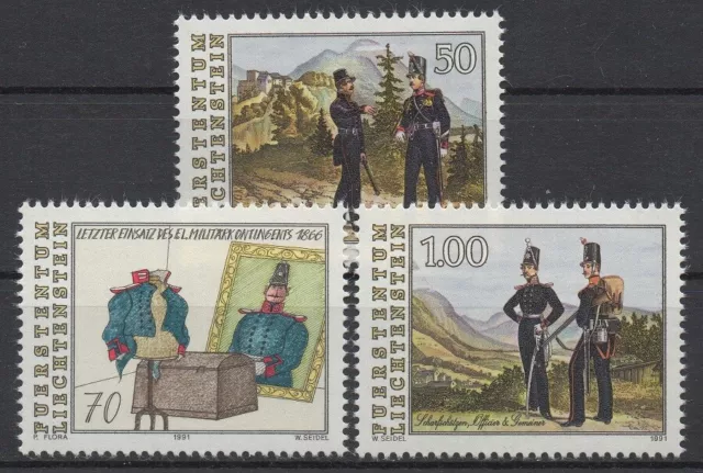Liechtenstein 1991 Sc# 964-966 Mint MNH military uniform army officer stamps set