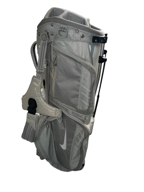 Nike Golf Stand Bag Dual Strap 2-Tone Silver/Gray Plaid 8-Way Club Divider